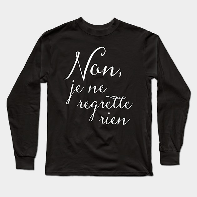 No Regrets French Long Sleeve T-Shirt by AntiqueImages